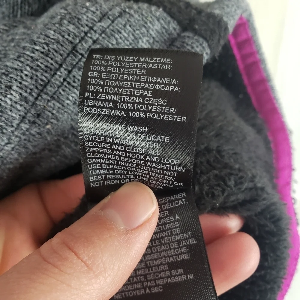 The North Face‎ Banderitas Fleece Jacket Gray Girls Size Extra Large